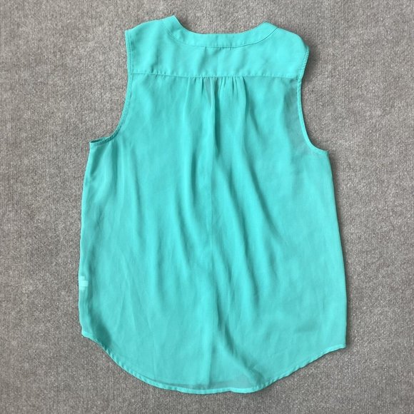 American Eagle Shirt Womens Small Teal Green Button Down Sleeveless Tank Top - Picture 7 of 7